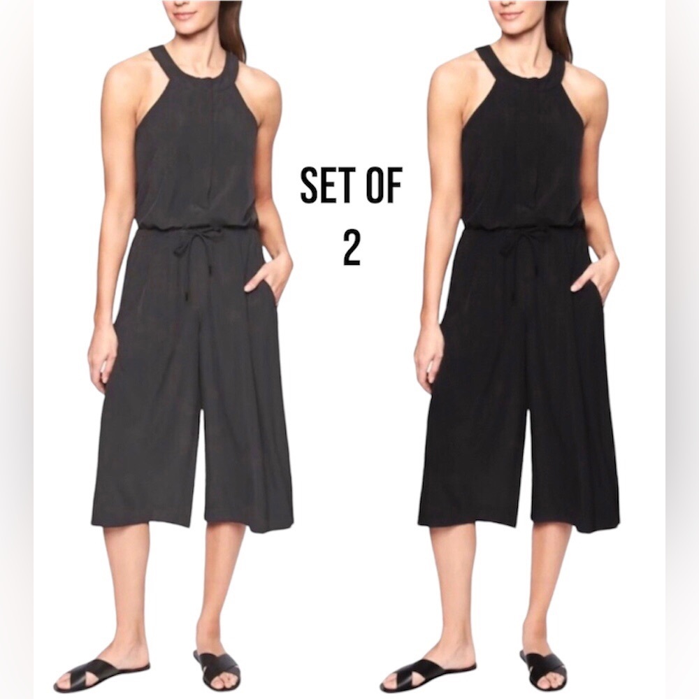 Athleta Black and Gray Jumpsuit Set